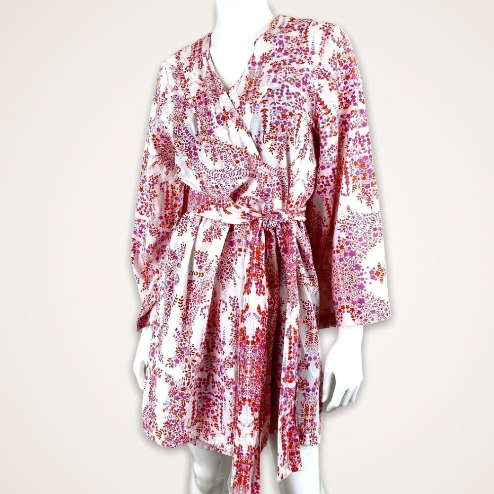 Red Floral Cotton Robe